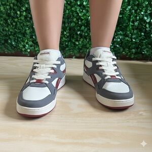 Reebok Women's Gray, White, and Red Sneakers